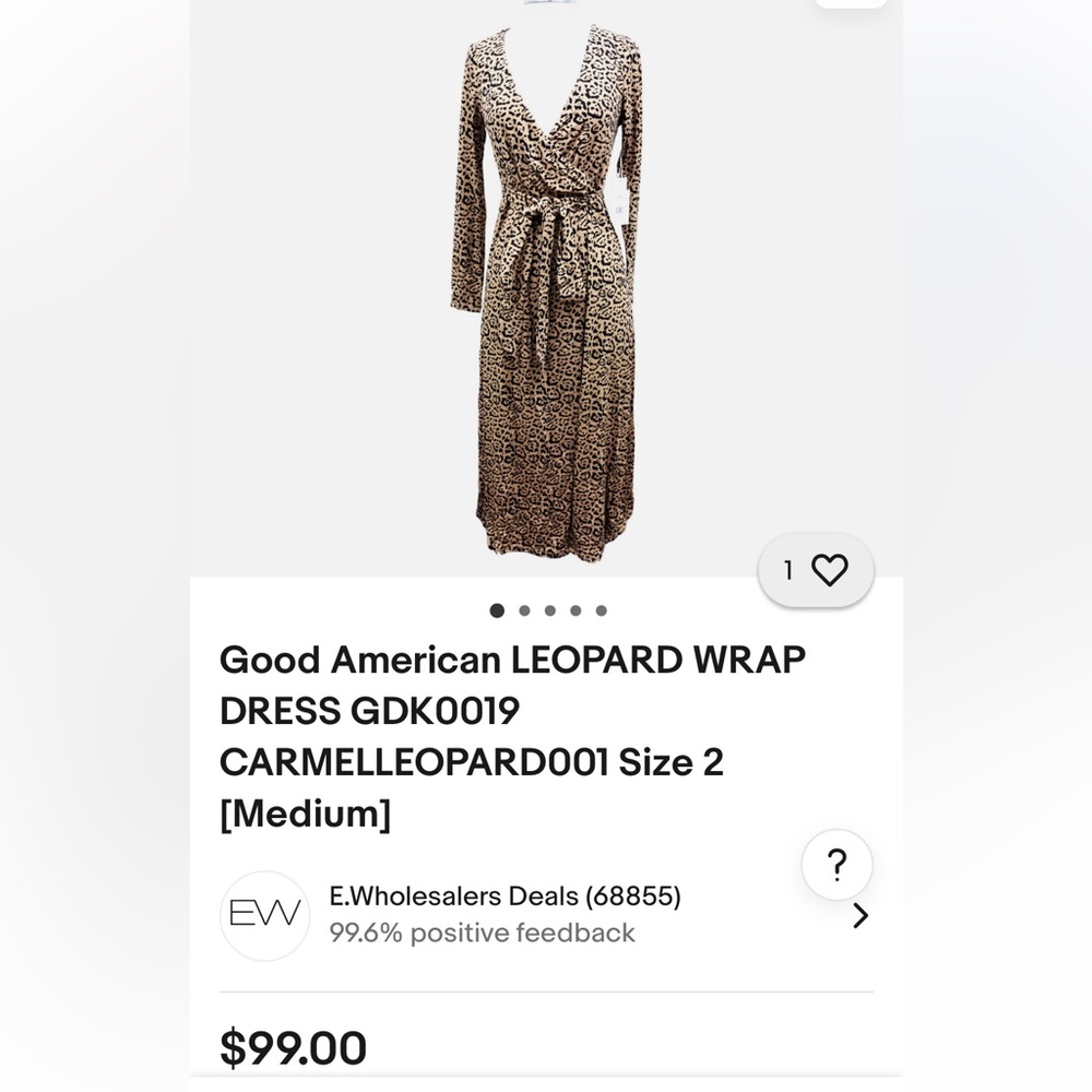BNWT Good American Wrap‎ Dress - Picture 9 of 9